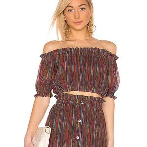 House of Harlow x Revolve Carmella rainbow top